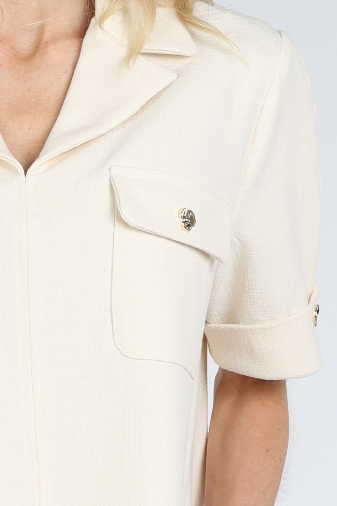 Caroline Biss 1631 Blouse korte mouw Beige