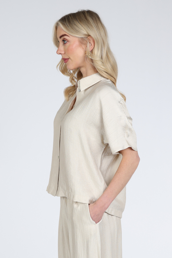 Knit-Ted 261p127 clover Blouse korte mouw Beige