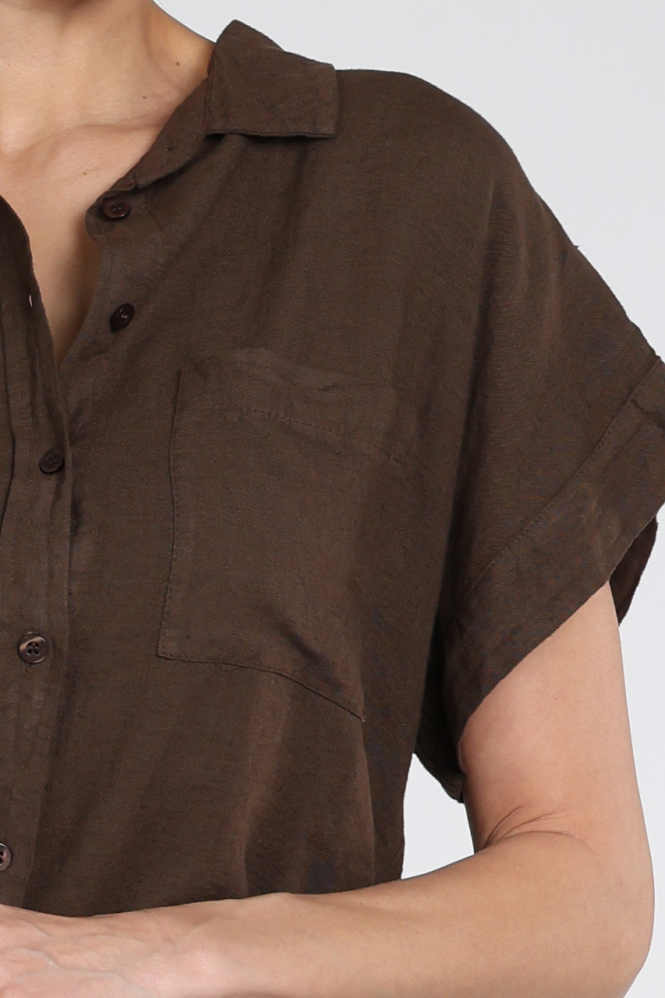 Geisha 63166-70 Blouse korte mouw Bruin