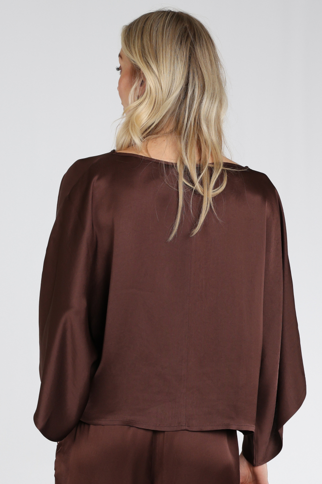 Summum 2s3402-12084 Blouse korte mouw Bruin