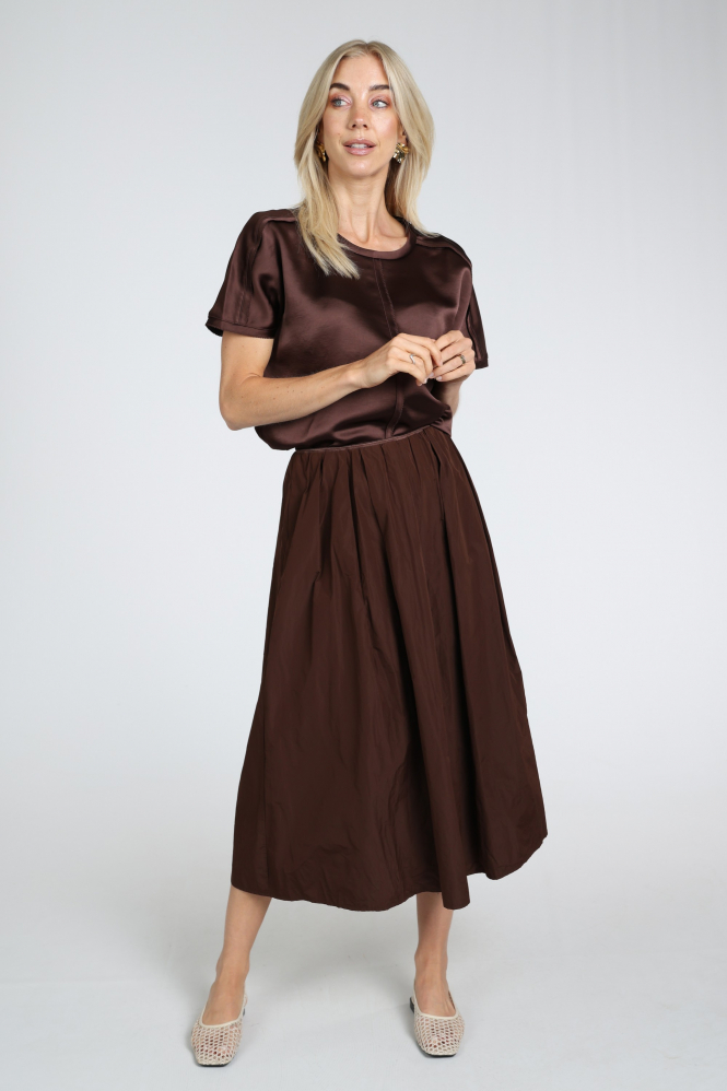 Luisa Cerano 348401-7608 Blouse korte mouw Bruin