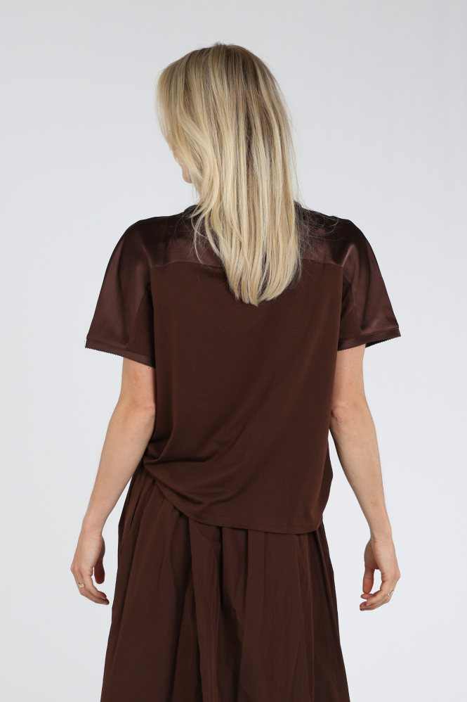 Luisa Cerano 348401-7608 Blouse korte mouw Bruin