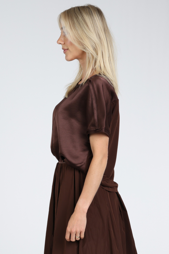 Luisa Cerano 348401-7608 Blouse korte mouw Bruin