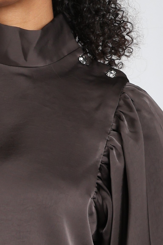 Neo Noir 170396 Blouse korte mouw Bruin