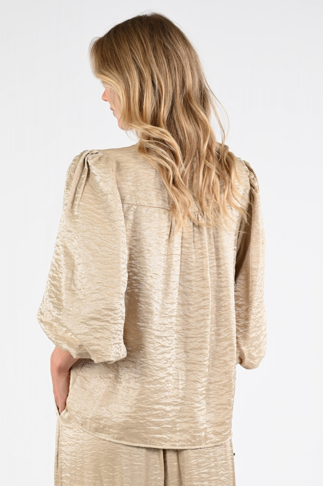 Nukus NKS02140 Blouse korte mouw Beige