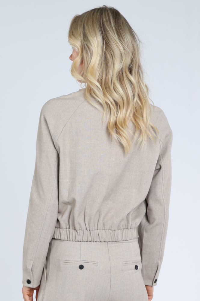 Yaya 01-701426-610 Blouse korte mouw Beige