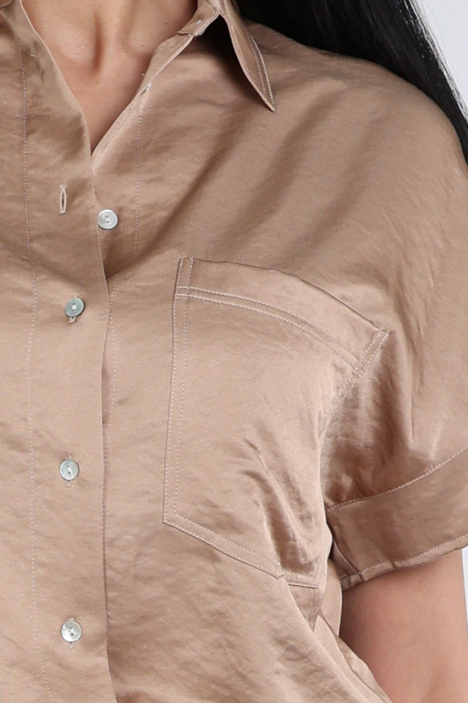 Knit-Ted 261p134 paris Blouse korte mouw Bruin