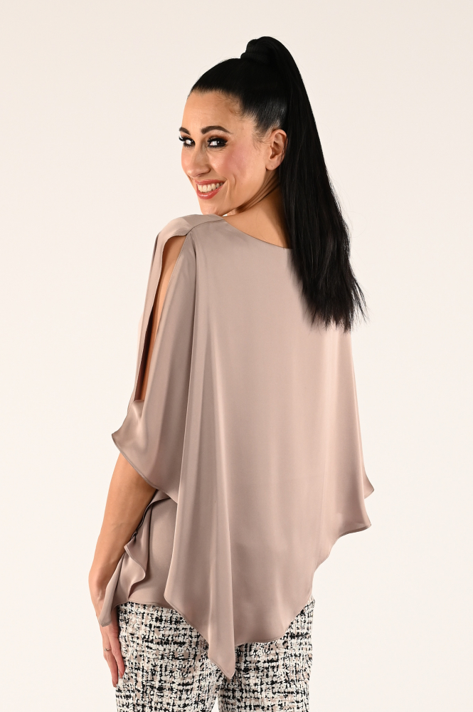 Joseph Ribkoff 233754 Blouse korte mouw Bruin