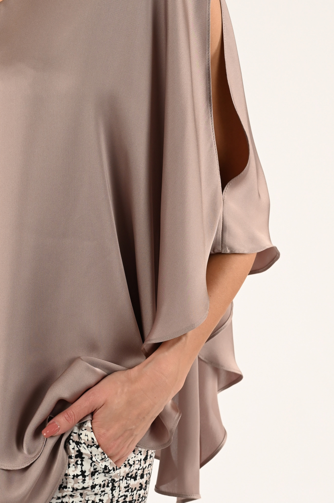 Joseph Ribkoff 233754 Blouse korte mouw Bruin