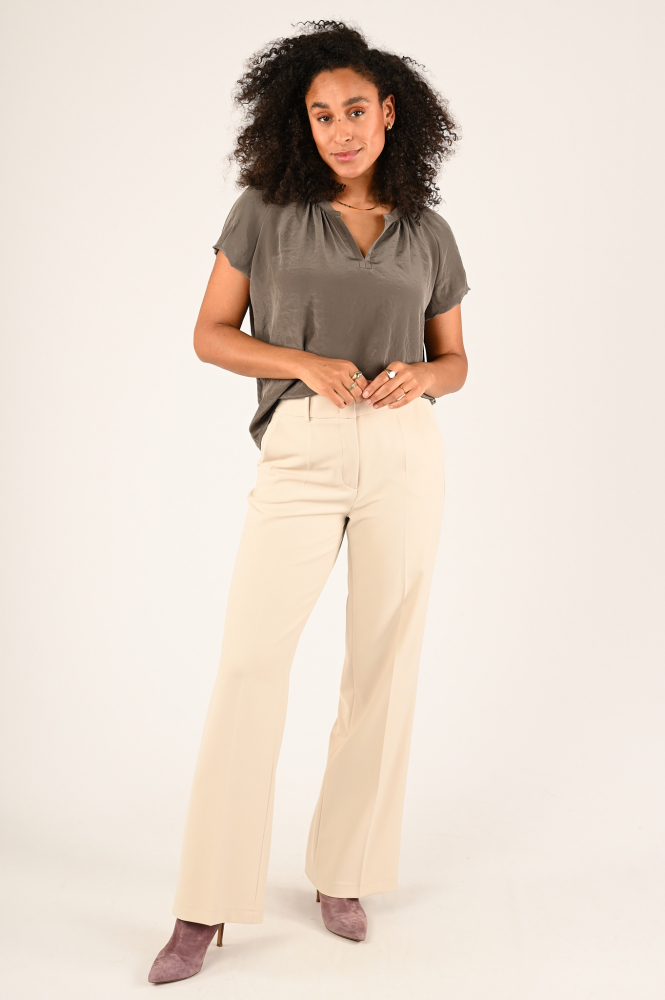 Luisa Cerano 208466-3597 Blouse korte mouw Bruin