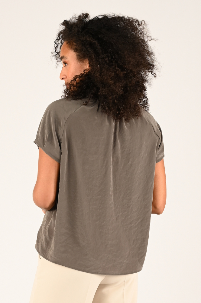 Luisa Cerano 208466-3597 Blouse korte mouw Bruin