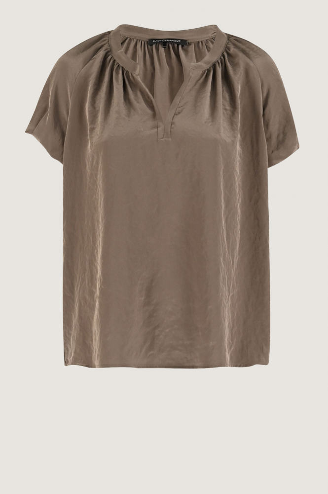 Luisa Cerano 208466-3597 Blouse korte mouw Bruin