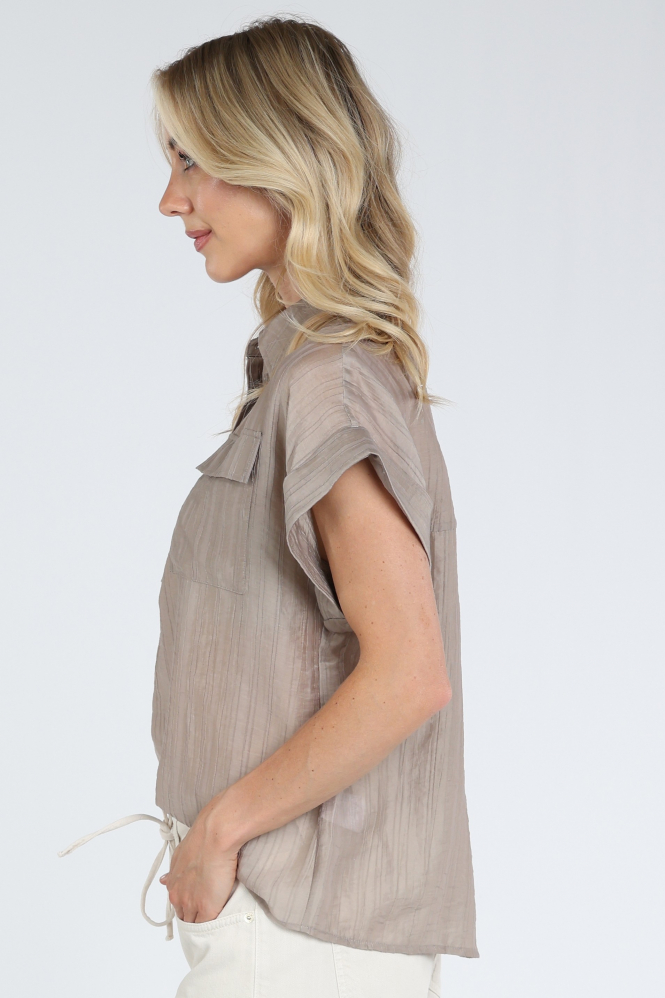 Co'couture 45121 Blouse korte mouw Bruin