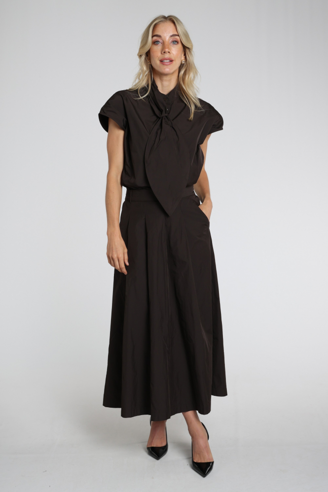 Summum 2s3526-12259 Blouse korte mouw Bruin
