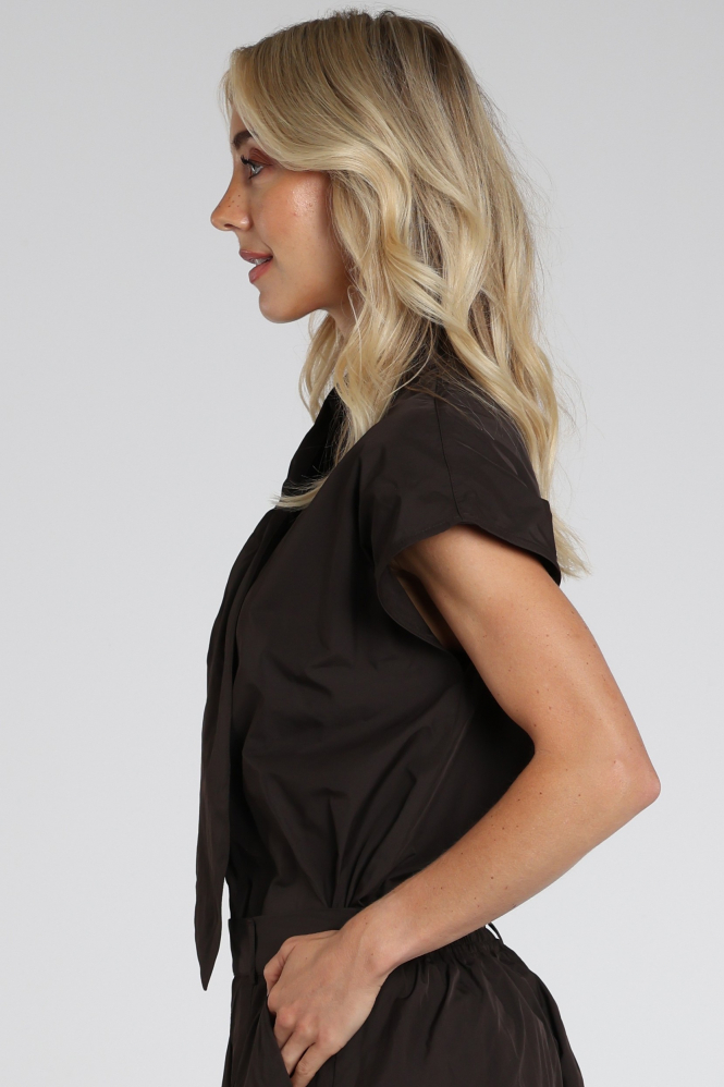 Summum 2s3526-12259 Blouse korte mouw Bruin