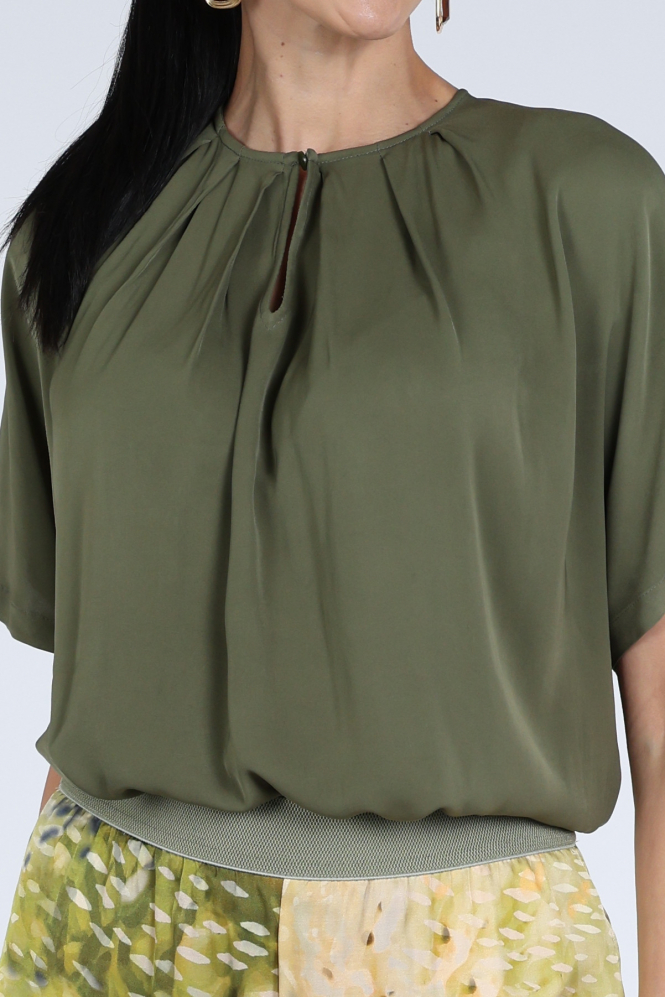 Caroline Biss 1628 Blouse korte mouw Groen