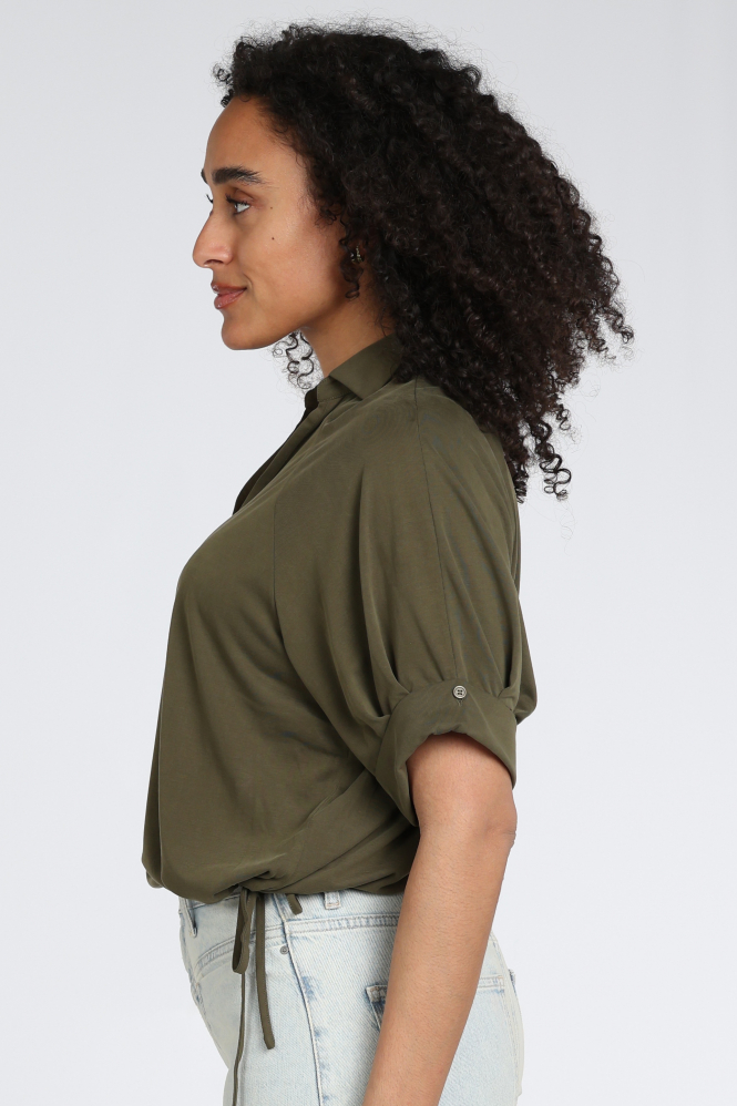 Yaya 01-709381-604 Blouse korte mouw Groen