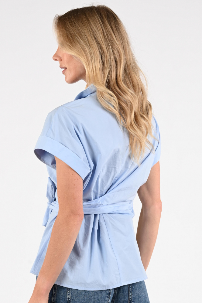 Nukus NKS01156 Blouse korte mouw Blauw