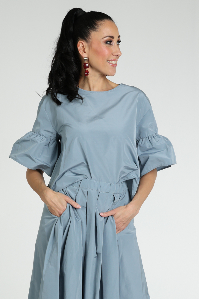 MaxMara break mm10007 Blouse korte mouw Blauw