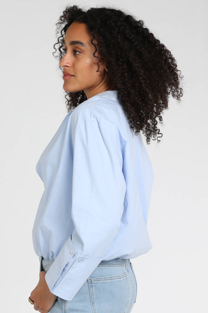 Yaya 01-701355-603 Blouse korte mouw Blauw