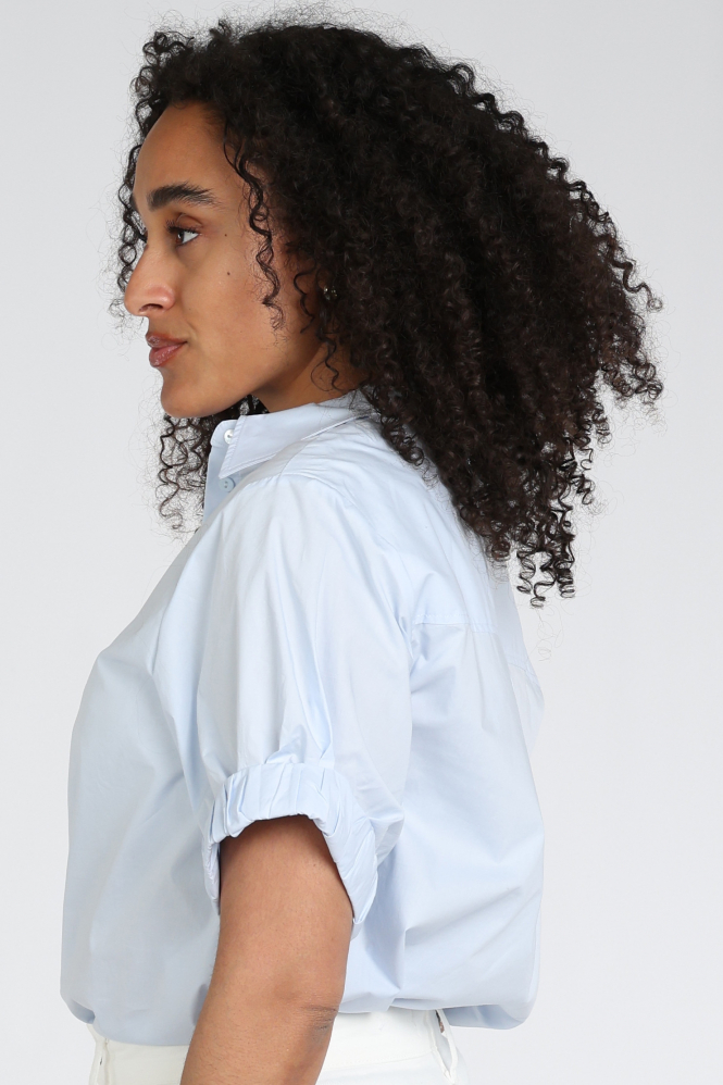 Yaya 01-201207-603 Blouse korte mouw Blauw