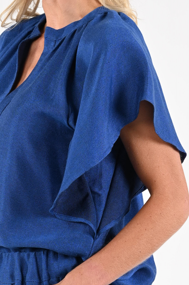 By-Bar 26112067 Blouse korte mouw Blauw