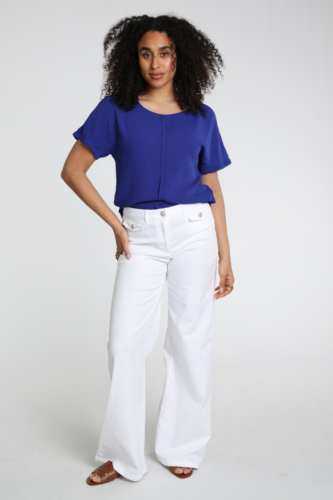 Marc Cain AA 51.02 W90 Blouse korte mouw Blauw