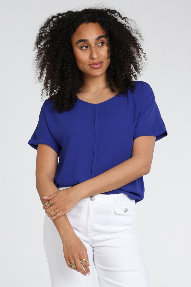 Marc Cain AA 51.02 W90 Blouse korte mouw Blauw