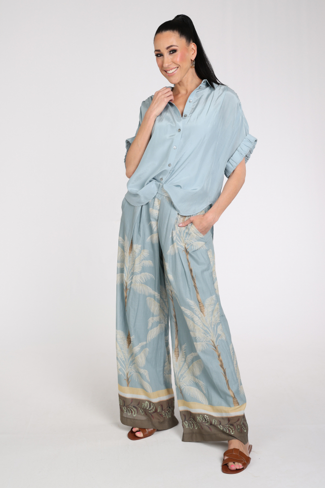 Summum 2s3484-12370 Blouse korte mouw Blauw