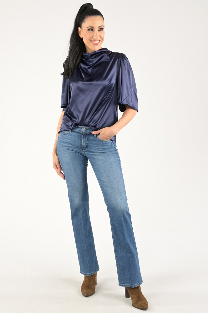 Co'couture cameron waterfall Blouse korte mouw Blauw