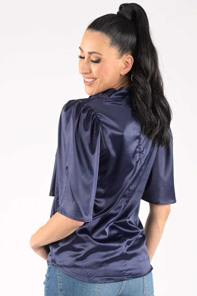 Co'couture cameron waterfall Blouse korte mouw Blauw