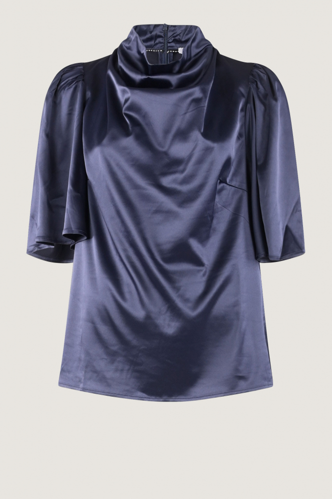 Co'couture cameron waterfall Blouse korte mouw Blauw