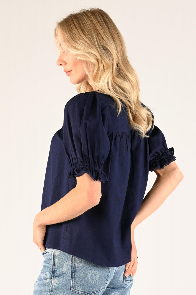 Fabienne Chapot Juno Blouse Blouse korte mouw Blauw