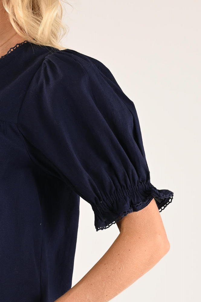 Fabienne Chapot Juno Blouse Blouse korte mouw Blauw