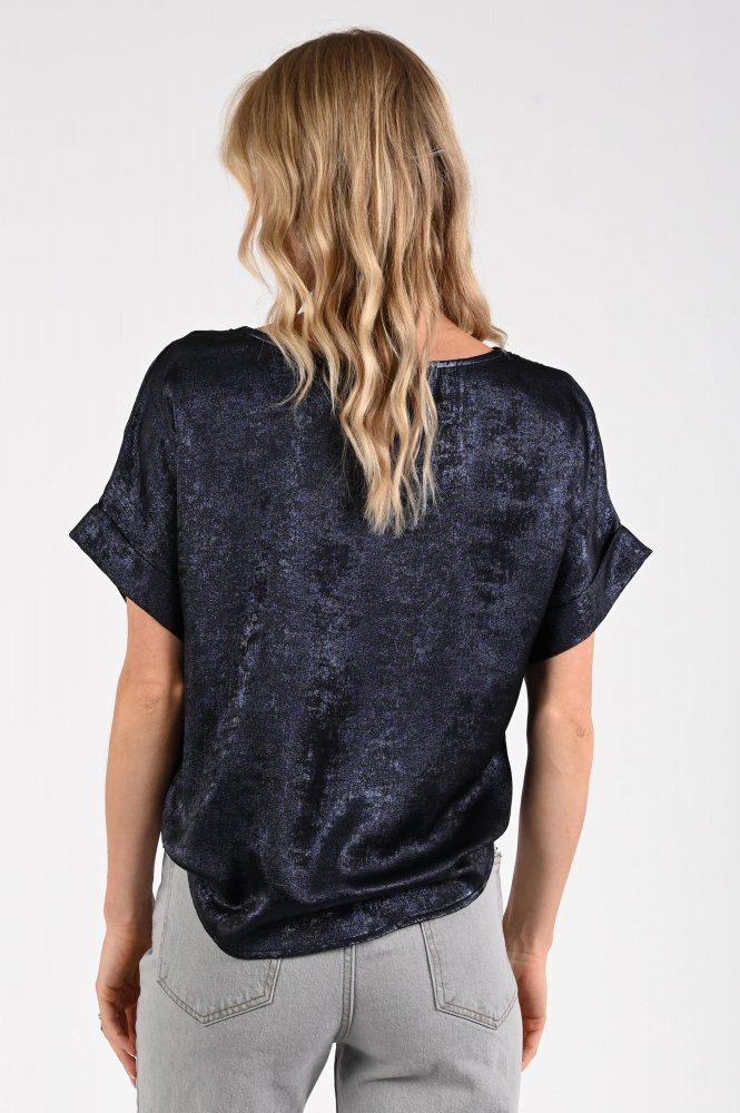 Nukus NKF01024 Blouse korte mouw Blauw