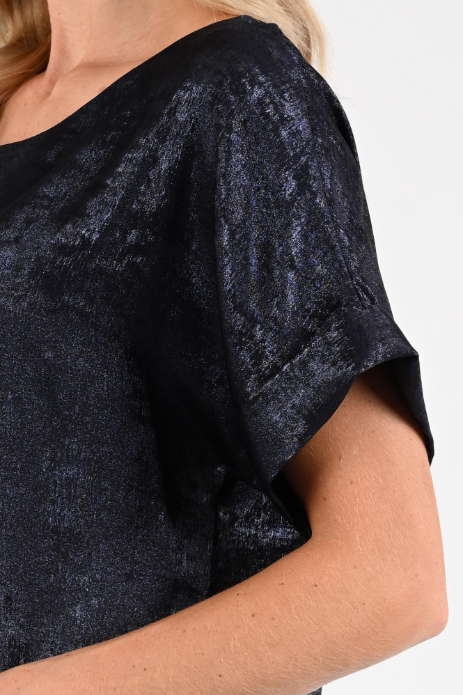 Nukus NKF01024 Blouse korte mouw Blauw