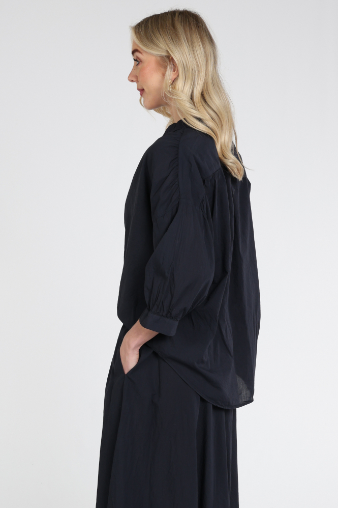 Knit-Ted 261p141 mook Blouse korte mouw Blauw