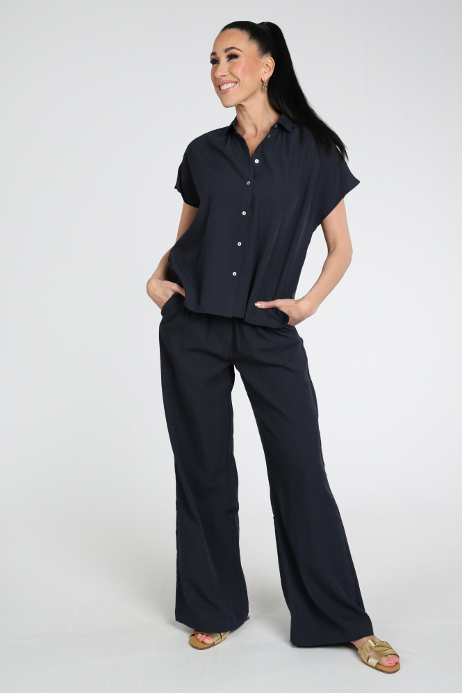 Knit-Ted 261p119 vera Blouse korte mouw Blauw