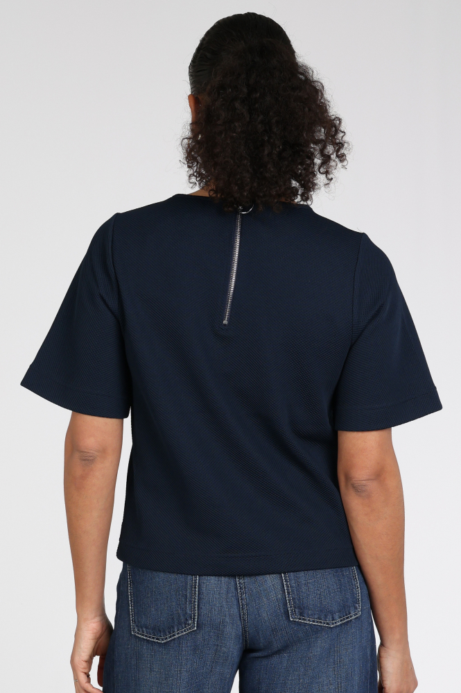 Pom Amsterdam SP9628 Blouse korte mouw Blauw