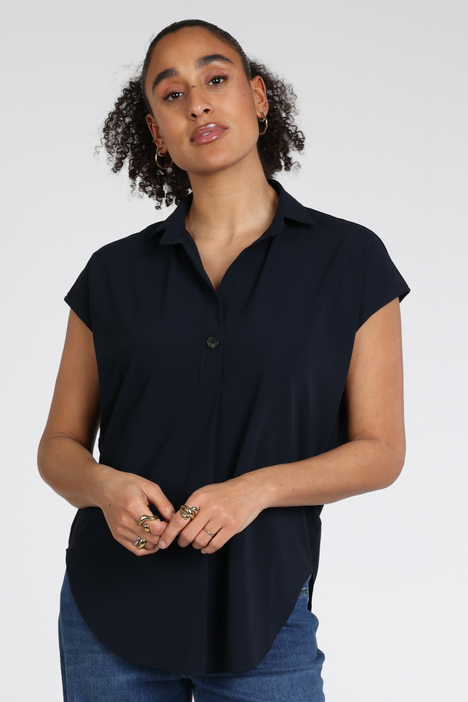 Penn & Ink LYNN Blouse korte mouw Blauw