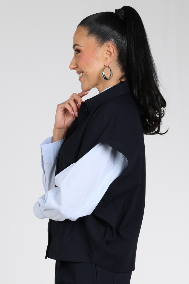 Aimée the label Indonesia Blouse Blouse korte mouw Blauw