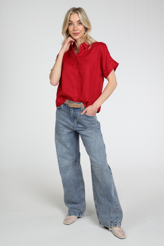 Emotions 126124 Blouse korte mouw Rood