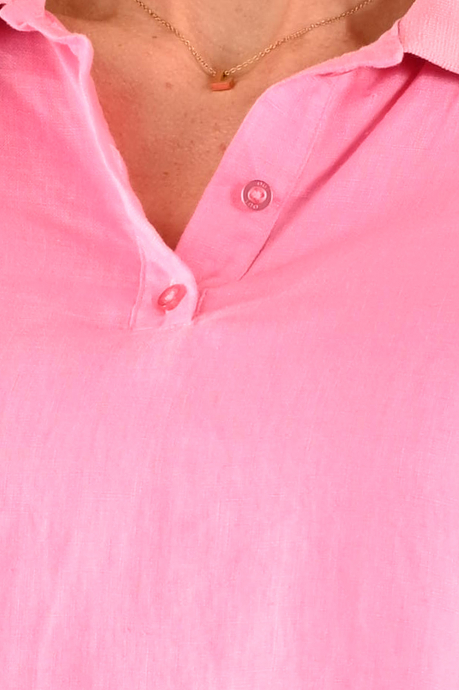 Oui 93410 Blouse korte mouw Roze
