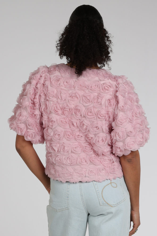 Neo Noir Aisa Flower blouse Blouse korte mouw Roze