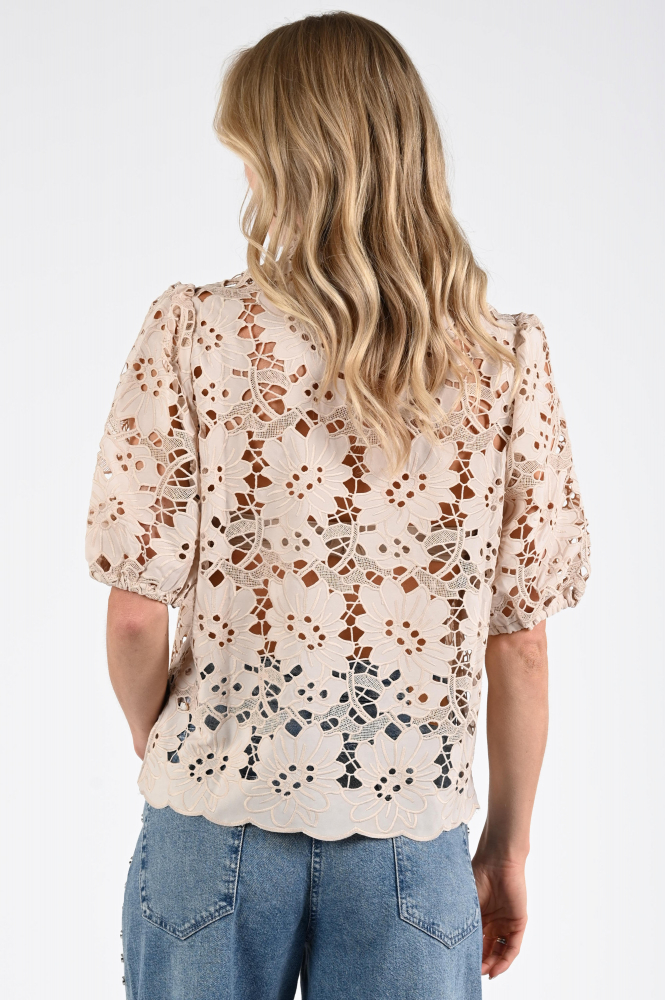 Nukus Nicole top Blouse korte mouw Roze