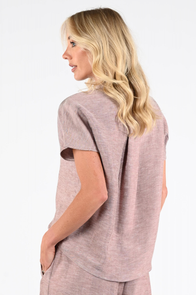 By-Bar barley gloss blous Blouse korte mouw Roze