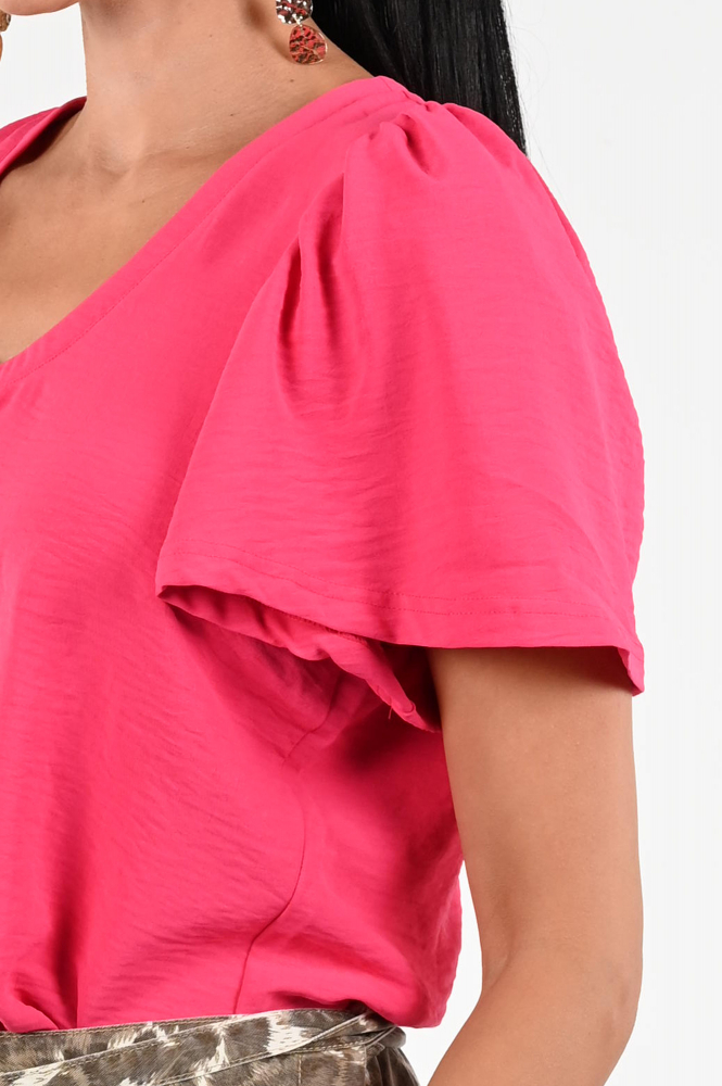 Geisha 53352-21 Blouse korte mouw Roze