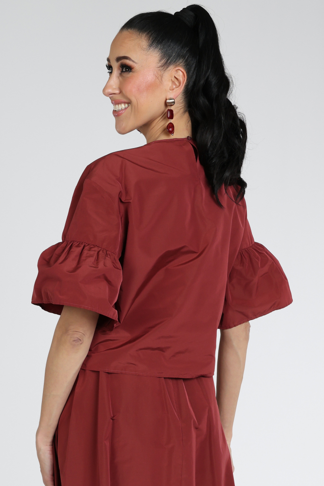 MaxMara break mm10007 Blouse korte mouw Rood