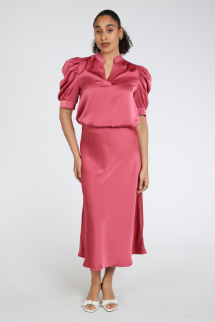 Neo Noir Roella Heavy Sateen blouse Rood