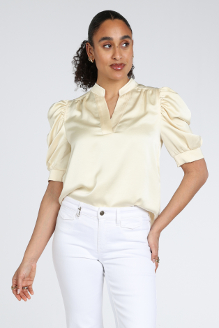 Neo Noir Roella Heavy Sateen blouse Geel